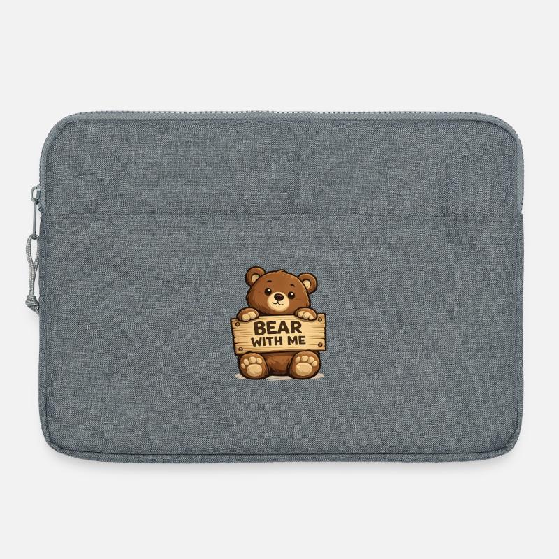 Bear With Me - Laptop bag 15" - heather grey