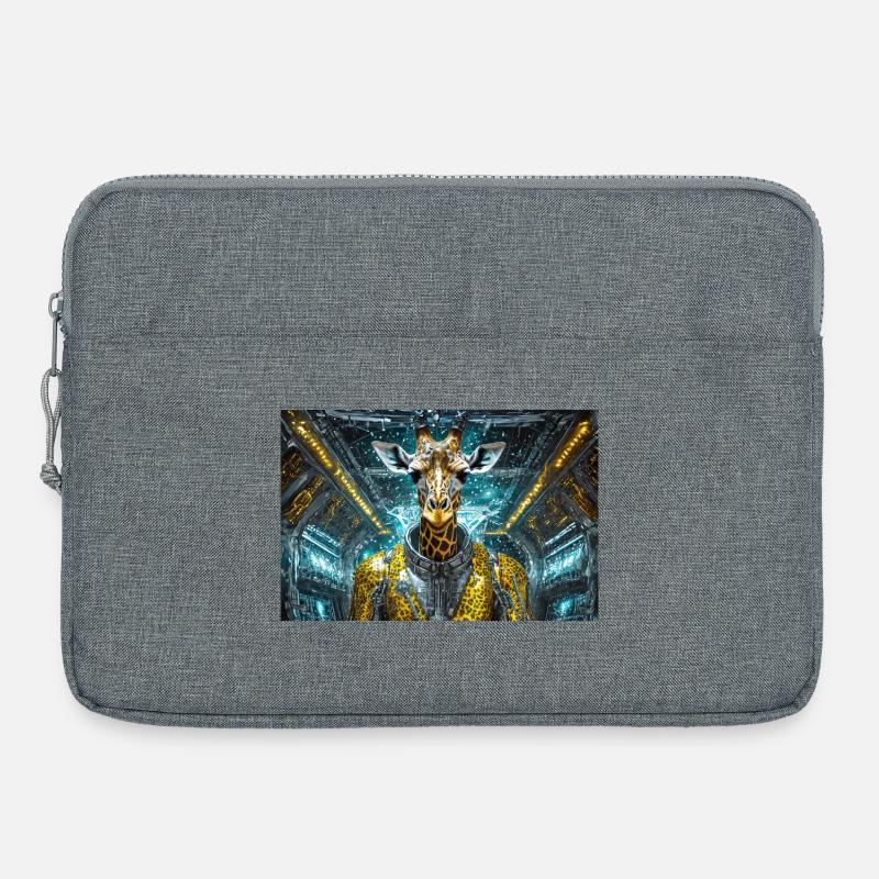 Giraffenheld im Weltraumanzug - Laptoptasche 15" - Grau meliert