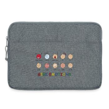 GEEK EMOTIONS - Texte NOIR - Sacoche pour ordinateur portable 15 pouces - gris chiné - Devant