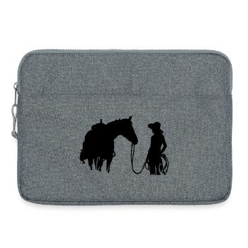 horse and woman - Laptop bag 15" - heather grey - Front