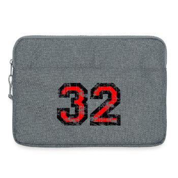 Zahl 32 (Vintage Rot 32. Geburtstag Nr. 32 - Laptoptasche 15" - Grau meliert - Vorne