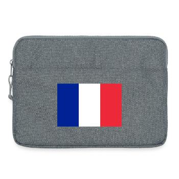 drapeau autocollant du drapeau de la France - Sacoche pour ordinateur portable 15 pouces - gris chiné - Devant