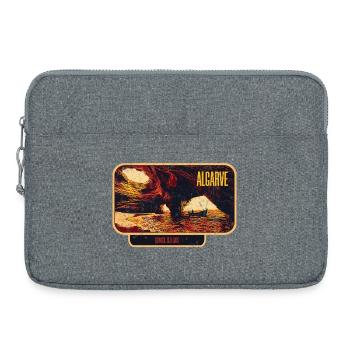 Retro-Abzeichen, Algarve Portugal, Strand Sommersonne - Laptoptasche 15" - Grau meliert - Vorne
