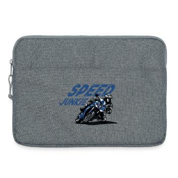 Motorrad - Speedjunkie, Straßenmotorrad, Biker - Laptoptasche 15" - Grau meliert - Vorne