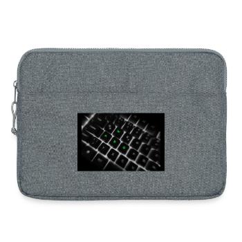 WASD Neon Keyboard Art Print - Laptoptasche 15" - Grau meliert - Vorne