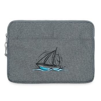 Sailboat Drawing - Laptop bag 15" - heather grey - Front