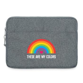LGBTQ Pride Month - These are My Colors - Laptop bag 15" - heather grey - Front
