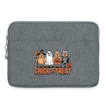 Chicken Ghost Pumpkin Costume Print - Laptop bag 15" - heather grey - Front