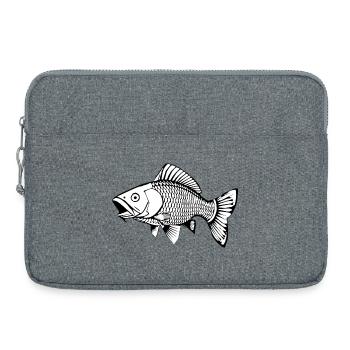 Poisson carpe noire et blanche T-shirt cadeau Angler - Sacoche pour ordinateur portable 15 pouces - gris chiné - Devant