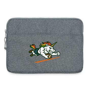 Unicorn Football Mascot Power Runner Design - Laptop bag 15" - heather grey - Front