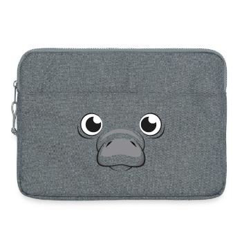 Costume mignon de lamantin en animal marin - Sacoche pour ordinateur portable 15 pouces - gris chiné - Devant