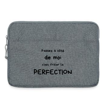 An mir vorbeizugehen bedeutet, der Perfektion nahe zu sein - Laptoptasche 15" - Grau meliert - Vorne