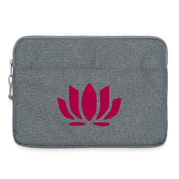 Fleur de lotus Fleur de lotus Fleur rouge Fleurs de nénuphar - Sacoche pour ordinateur portable 15 pouces - gris chiné - Devant