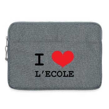 J'aime l'École : Design Scolaire Coeur Rouge Love - Sacoche pour ordinateur portable 15 pouces - gris chiné - Devant