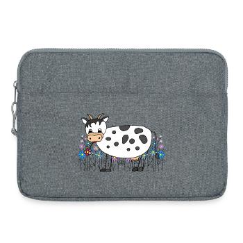 Vache - Sacoche pour ordinateur portable 15 pouces - gris chiné - Devant