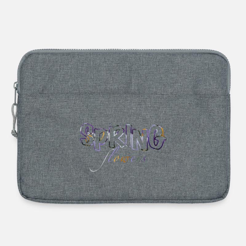 Couleurs des crocus des fleurs de printemps - Sacoche pour ordinateur portable 15 pouces - gris chiné