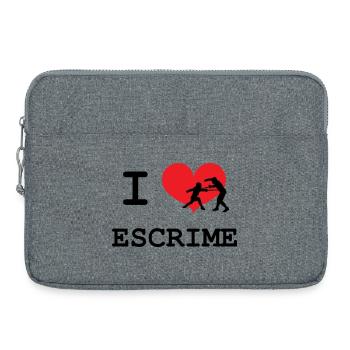 Ich mag Fechtherz und Silhouettenkampf - Laptoptasche 15" - Grau meliert - Vorne