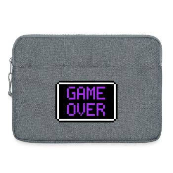 Game Over Shield Rétro Gamer - Sacoche pour ordinateur portable 15 pouces - gris chiné - Devant