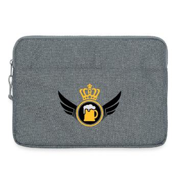 Beer Lord | Wings | Crown | Krone - Laptop bag 15" - heather grey - Front