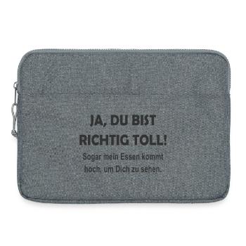 lustiger Spruch lustige Sprüche Humor Maske Idee - Laptoptasche 15" - Grau meliert - Vorne
