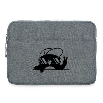 Peacezeichen cooler Pinguin Handzeichen - Laptoptasche 15" - Grau meliert - Vorne