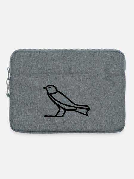 Vogel-Hieroglyphe - Laptoptasche 15" - Grau meliert