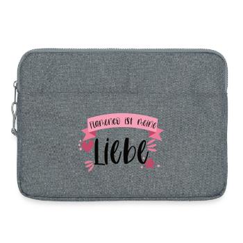 Flamenco ist meine Liebe Geschenk - Laptoptasche 15" - Grau meliert - Vorne
