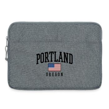 Portland Oregon USA Flag Graphic Design - Laptoptasche 15" - Grau meliert - Vorne