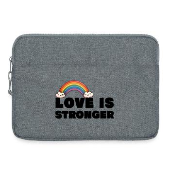 L’amour est plus fort. LGBT - Sacoche pour ordinateur portable 15 pouces - gris chiné - Devant