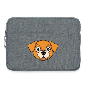 Image joyeuse de la tête d’un chien - Sacoche pour ordinateur portable 15 pouces - gris chiné - Devant