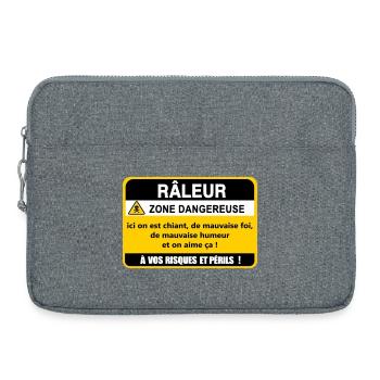 Reklamierende Gefahrenzone - Laptoptasche 15" - Grau meliert - Vorne