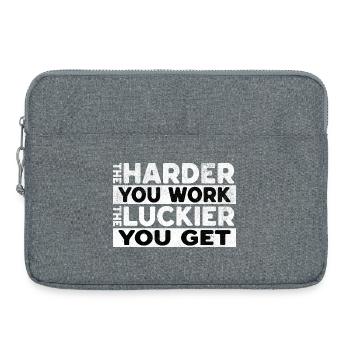 The Harder You Work The Luckier You Get - Laptop bag 15" - heather grey - Front