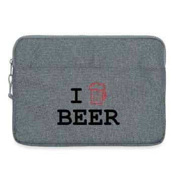 J'aime la bière / Alcool - Sacoche pour ordinateur portable 15 pouces - gris chiné - Devant