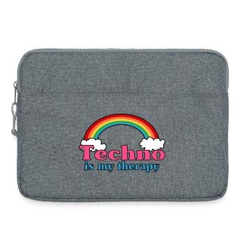 Techno Regenbogen - Laptoptasche 15" - Grau meliert - Vorne