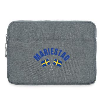 Mariestad a traversé les drapeaux suédois - Sacoche pour ordinateur portable 15 pouces - gris chiné - Devant