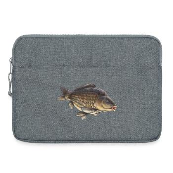 Übliches Karpfenfischen-Design Realistischer Karpfen - Laptoptasche 15" - Grau meliert - Vorne