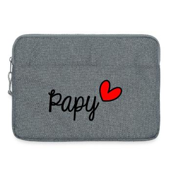 GRANDPA. FATHER'S DAY. HAPPY GRANDPA'S DAY. I LOVE YOU. - Laptop bag 15" - heather grey - Front