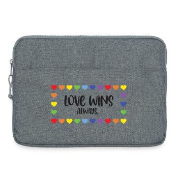 LGBT Pride Month - Love Wins. Always. - Laptop bag 15" - heather grey - Front