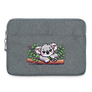 L’adorable koala ours sur une branche d’eucalyptus - Sacoche pour ordinateur portable 15 pouces - gris chiné - Devant