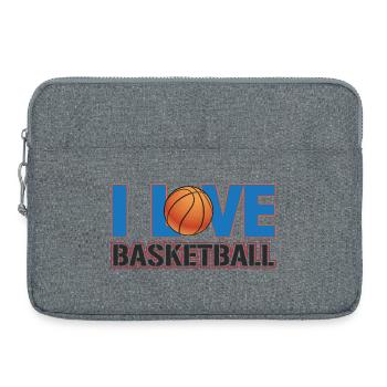 Ich liebe Basketball - Laptoptasche 15" - Grau meliert - Vorne