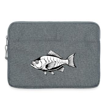 Fische Fisch T-shirt Geschenk Angler - Laptoptasche 15" - Grau meliert - Vorne