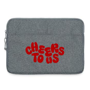Cheers to Us – Bunte Blasen-Schrift - Laptoptasche 15" - Grau meliert - Vorne