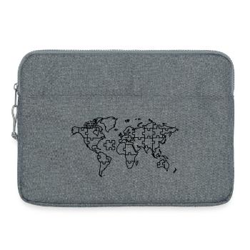 World Map Puzzle Earth Global - Laptop bag 15" - heather grey - Front