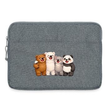 Vier Bären in Freundschaft - Laptoptasche 15" - Grau meliert - Vorne