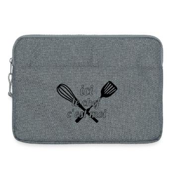 Ici le Chef, c'est moi ! - Sacoche pour ordinateur portable 15 pouces - gris chiné - Devant