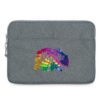 Bear Father Batik Tie Dye Bear - Laptop bag 15" - heather grey - Front