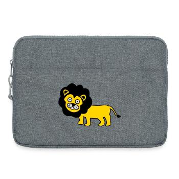 Le lion comme design pour enfants - Sacoche pour ordinateur portable 15 pouces - gris chiné - Devant