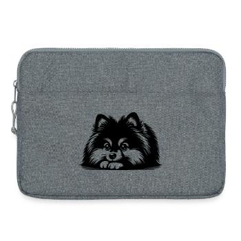 Pomeranian Head with Paws - Laptop bag 15" - heather grey - Front