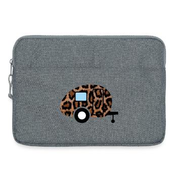 Wohnwagen Roulotte Léopard Tierliebe Camping Retro - Sacoche pour ordinateur portable 15 pouces - gris chiné - Devant
