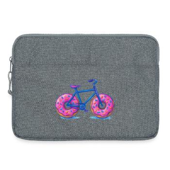 Buntes Donut-Fahrrad-Design - Laptoptasche 15" - Grau meliert - Vorne